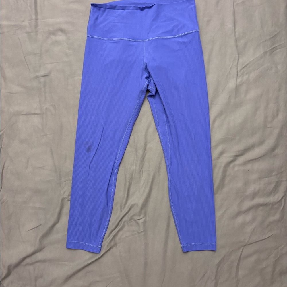 ✨ Lululemon High-Rise Ribbed Leggings – Size 10 – Vibrant Periwinkle